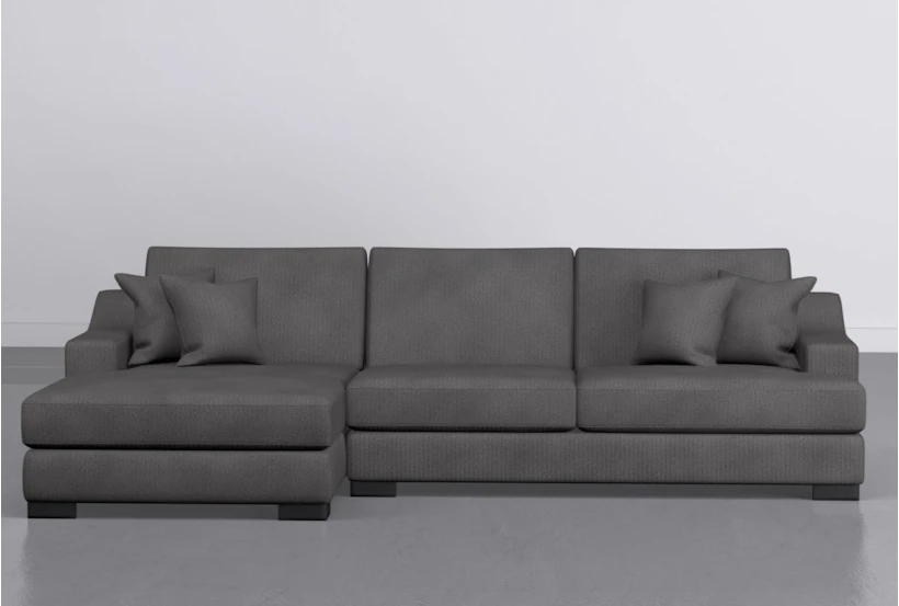 Lodge Dark Grey 2 Piece 139" Sectional With Left Arm Facing Oversized Chaise - 360