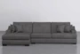 Lodge Dark Grey 2 Piece 139" Sectional With Left Arm Facing Oversized Chaise - Signature