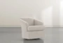 Aiko Taupe Swivel Barrel Chair - Side