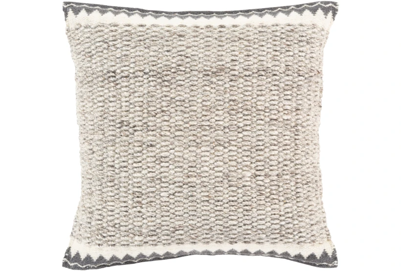 Accent Pillow-Knotted Texture Border Grey 22X22 - 360