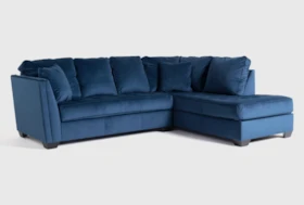 Maven Ink Blue 2 Piece 112" Sectional with Right Arm Facing Chaise