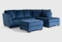 Maven Ink Blue 2 Piece Sectional With Right Arm Facing Chaise And Cocktail Ottoman - Signature