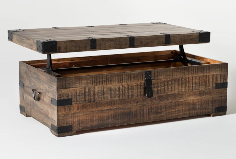 Wally Lift-Top Trunk Coffee Table With Storage - 360