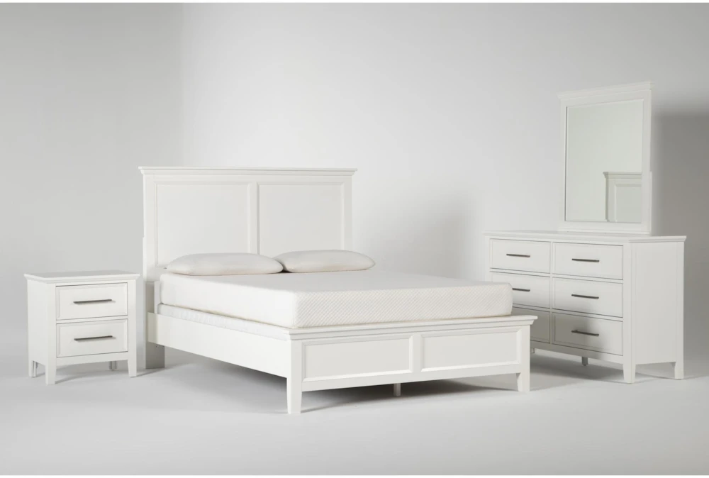 Dawson White Full 4 Piece Bedroom Set, Copenhagen White Dresser Living Spaces