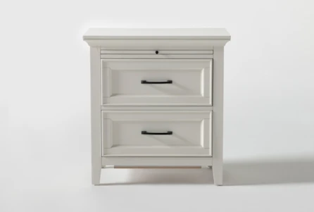 Presby White 29" 2 Drawer Nightstand With USB