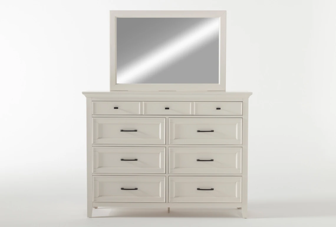Presby White Dresser Mirror Living Spaces, White Wooden Dresser Set