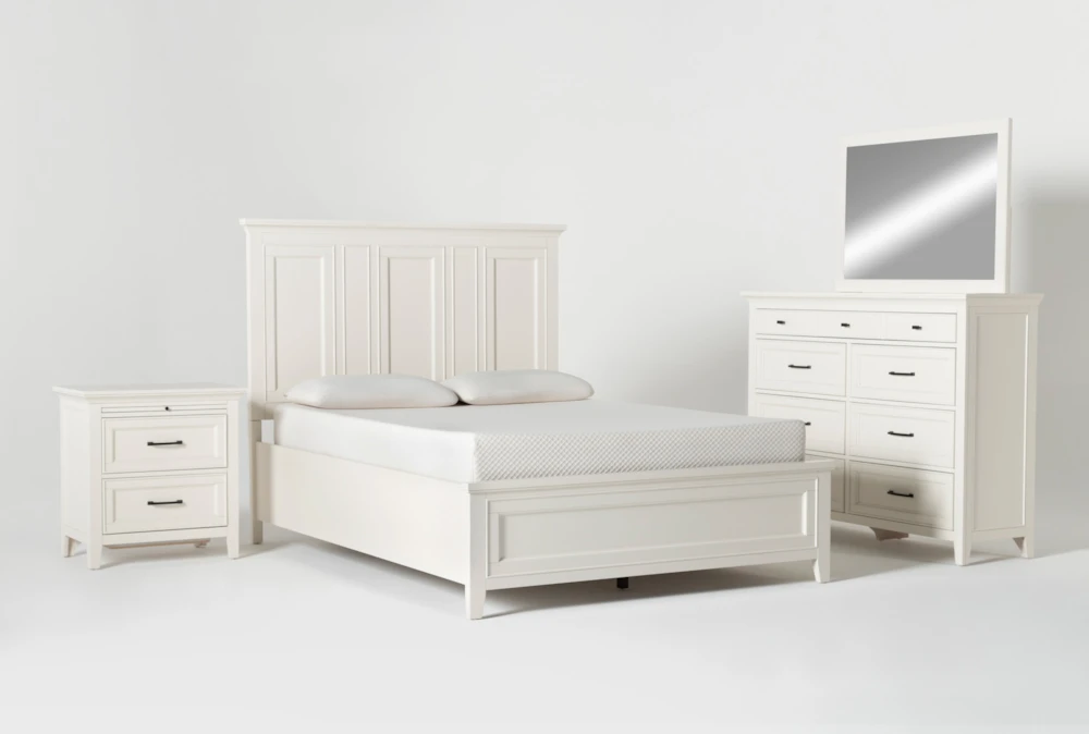 Presby White Queen Panel 4 Piece Bedroom Set