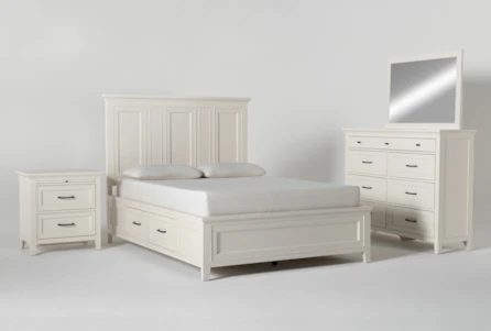 Presby White Queen Storage 4 Piece Bedroom Set