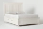 Presby White Queen Wood Panel Bed With Storage - Side