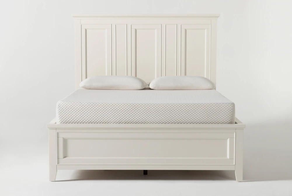 Presby White Queen Wood Panel Bed With Storage