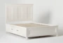 Presby White Queen Wood Panel Bed With Storage - Slats