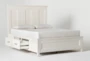 Presby White Queen Panel Bed With Storage - Storage