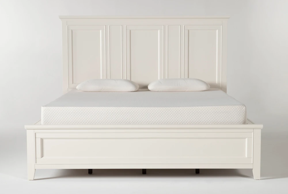 Presby White King Wood Panel Bed