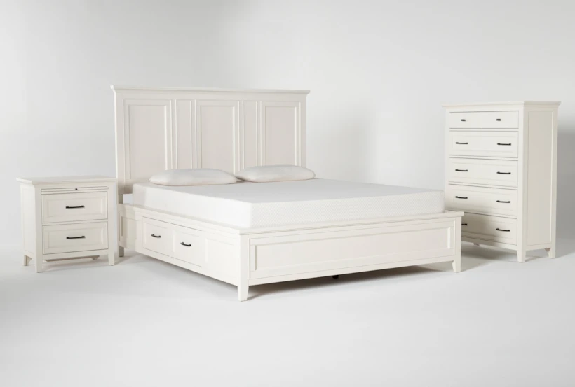 Presby White King Storage 3 Piece Bedroom Set - 360