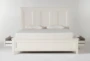 Presby White Eastern King Panel Bed With Storage - Storage