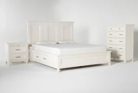 Presby White California King Storage 3 Piece Bedroom Set