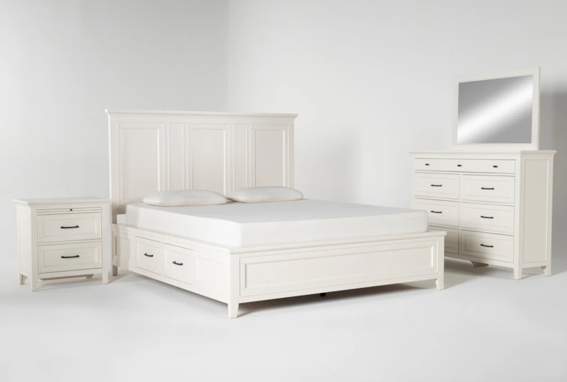 Presby White California King Storage 4 Piece Bedroom Set - 360