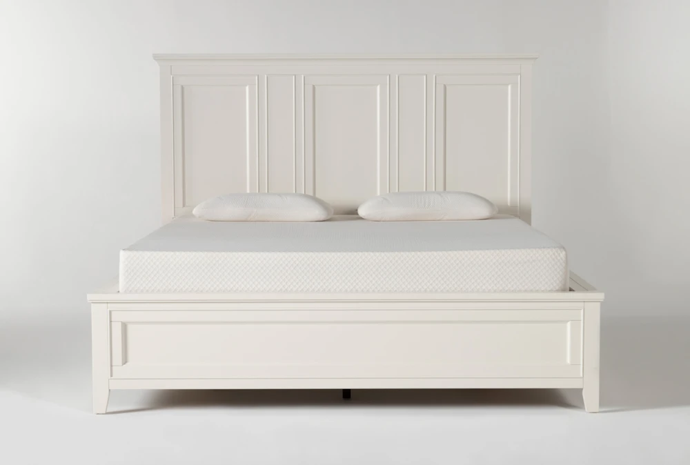 Presby White California King Wood Panel Bed With Storage