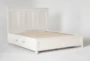 Presby White California King Wood Panel Bed With Storage - Slats
