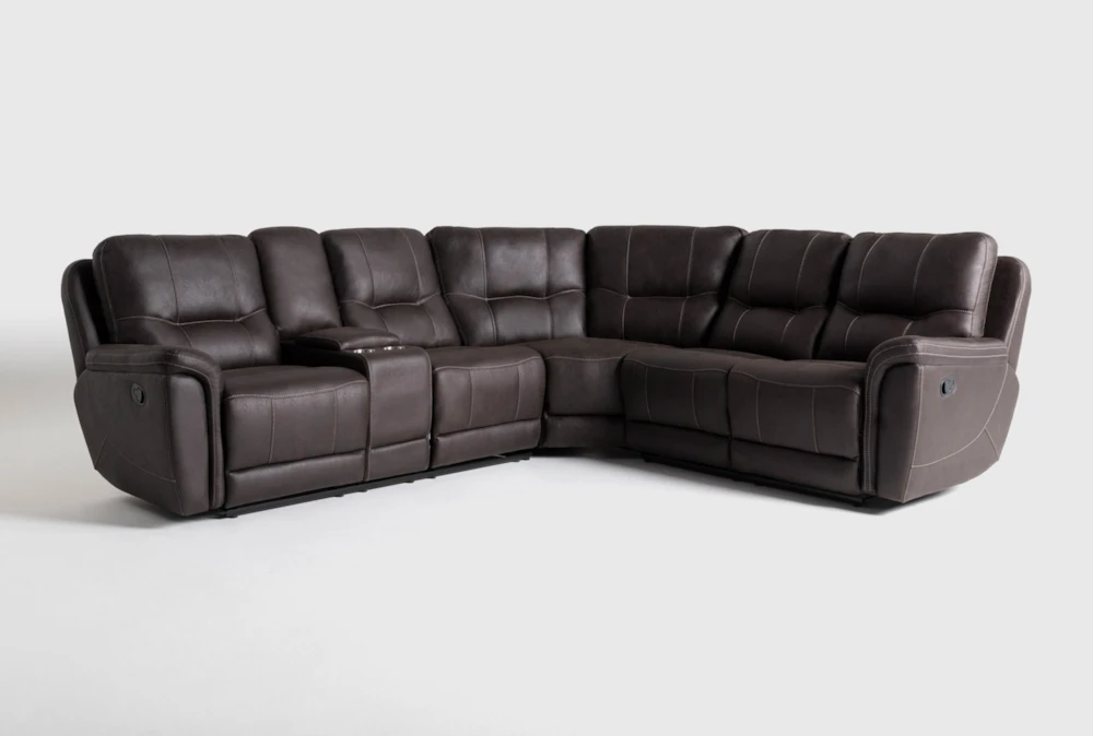 Juniper 104" 3 Piece Manual Reclining Sectional with Left Arm Facing Storage Console Loveseat