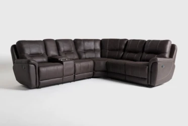 Juniper 104" 3 Piece Manual Reclining Sectional with Left Arm Facing Storage Console Loveseat