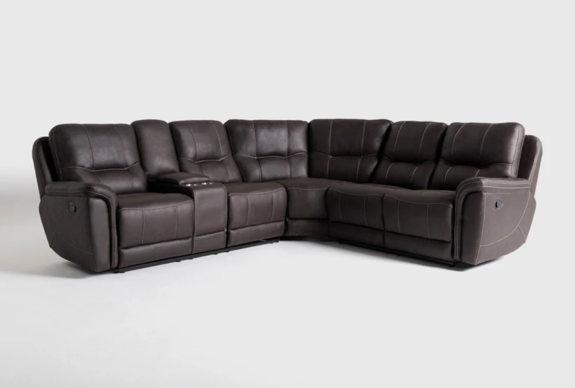 Juniper 104" 3 Piece Manual Reclining Sectional with Left Arm Facing Storage Console Loveseat - 360