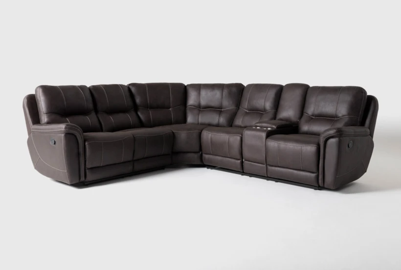 Juniper 104" 3 Piece Manual Reclining Sectional with Right Arm Facing Storage Console Loveseat - 360