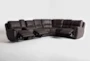 Juniper 128" 4 Piece Manual Reclining Sectional with Left Arm Facing Storage Console Loveseat - Recline
