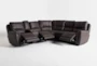 Juniper 104" 3 Piece Power Reclining Sectional with Left Arm Facing Storage Console Loveseat with USB - Recline