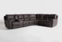 Juniper 128" 4 Piece Power Reclining Sectional with Left Arm Facing Storage Console Loveseat with USB - Signature