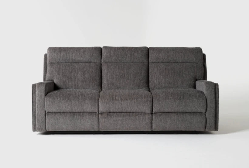 Hewitt Grey 85" Manual Reclining Sofa - 360