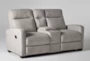 Jarrell Light Grey 71" Reclining Console Loveseat With USB - Side