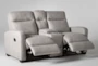 Jarrell Light Grey 71" Reclining Console Loveseat With USB - Side