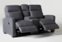 Jarrell Blue Grey 71" Manual Reclining Storage Console Loveseat with USB - Recline