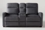 Jarrell Blue Grey 71" Manual Reclining Storage Console Loveseat with USB - Signature