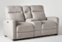 Jarrell Light Grey 71" Power Reclining Console Loveseat With USB - Side