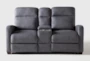 Jarrell Blue Grey 71" Power Reclining Console Loveseat With USB - Signature