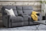 Hewitt Grey 74" Power Reclining Console Loveseat With USB - Room