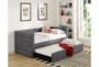 Brinsley II Grey Upholstered Daybed With Trundle - Room