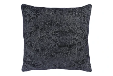 22X22 Midnight Blue Chenille Textured Pattern Throw Pillow