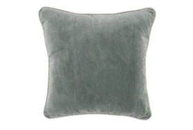 18X18 Bay Green Stonewashed Velvet Throw Pillow