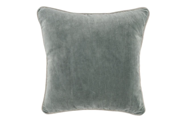18X18 Bay Green Stonewashed Velvet Throw Pillow - 360