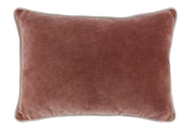 14X20 Red Clay Auburn  Stonewashed Velvet Lumbar Throw Pillow