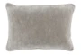 14X20 Silver Grey Stonewashed Velvet Lumbar Throw Pillow - Signature