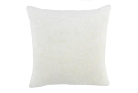22X22 Ivory Woven Chenille Textured Pattern Throw Pillow