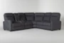 Jarrell Blue Grey 101" 3 Piece Power Reclining Sectional with Left Arm Facing Console Loveseat with USB - Side