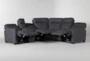 Jarrell Blue Grey 101" 3 Piece Power Reclining Sectional with Left Arm Facing Console Loveseat with USB - Side
