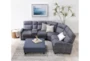 Jarrell Blue Grey 101" 3 Piece Power Reclining Sectional with Right Arm Facing Console Loveseat with USB - Room
