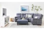 Jarrell Blue Grey 101" 3 Piece Power Reclining Sectional with Right Arm Facing Console Loveseat with USB - Room