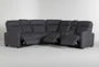 Jarrell Blue Grey 101" 3 Piece Power Reclining Sectional with Right Arm Facing Console Loveseat with USB - Side